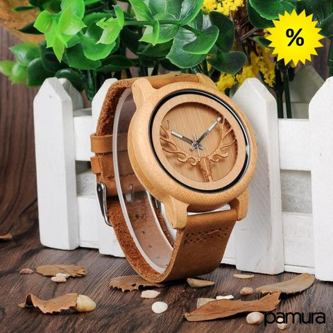 Wanduhr Landhaus Stil Rustikal Jager Motiv Wald Hirsch Rehe Aus